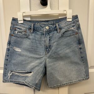 American Eagle Outfitters Light Blue Ripped Jean Shorts